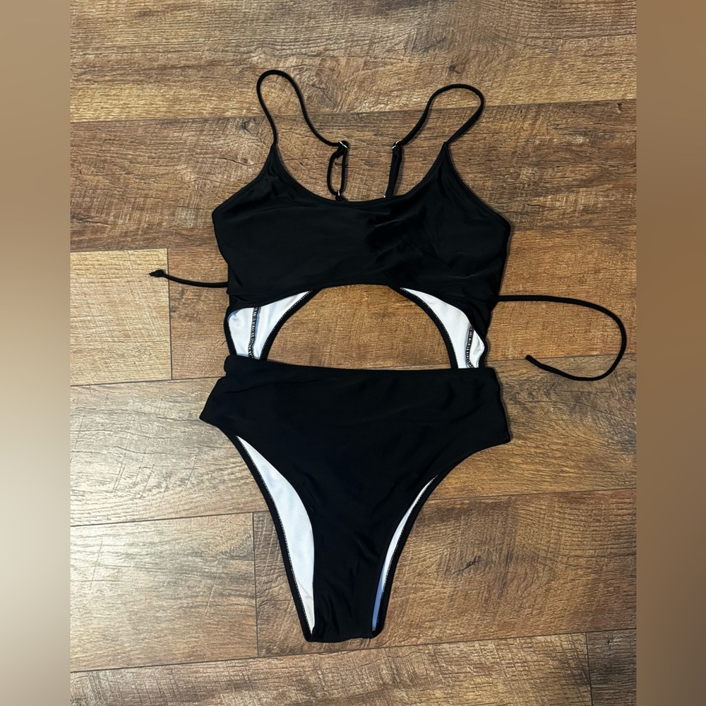 Black Cutout One Piece Swimsuit